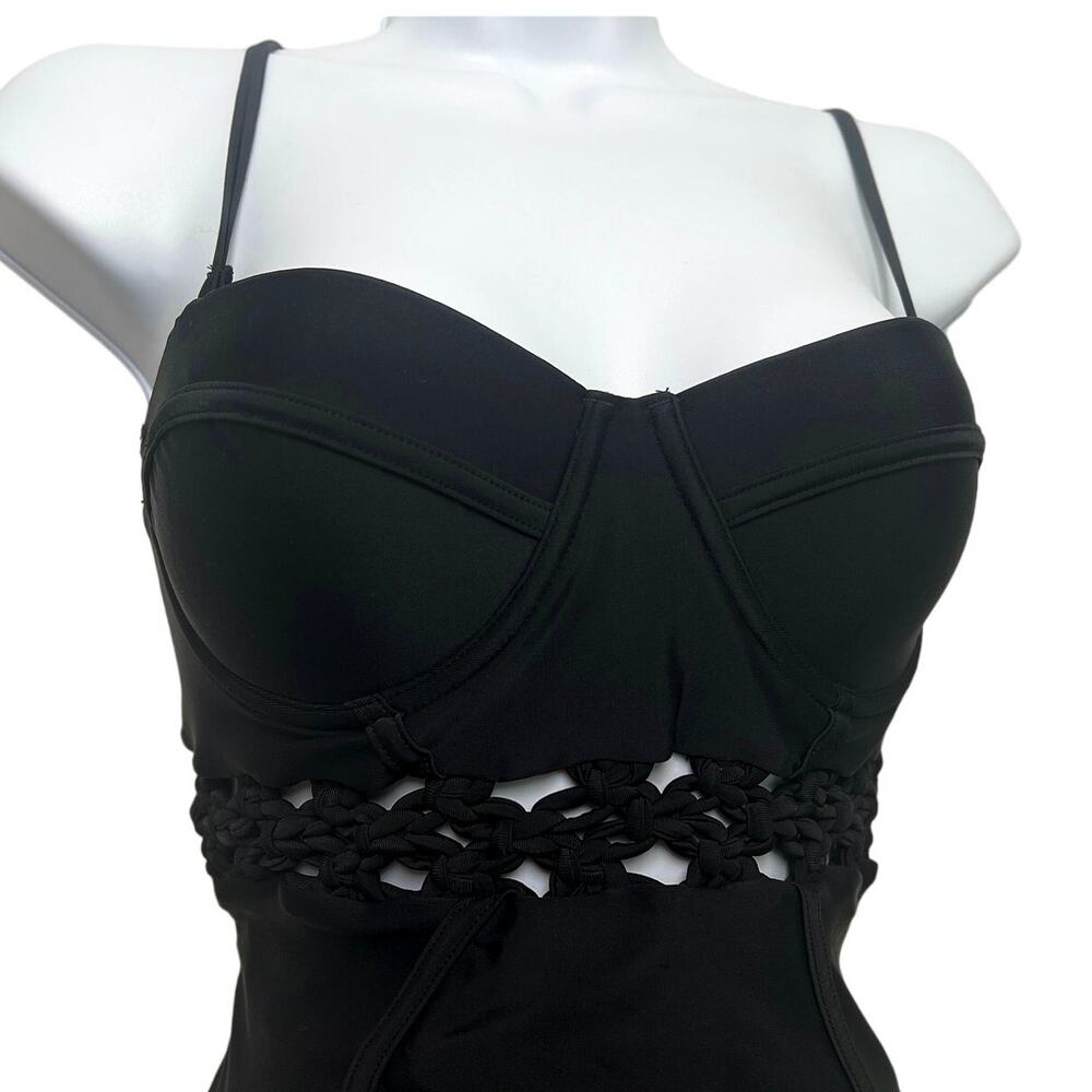 River Island Black One Piece Swimsuit/UK12/US8 - Picture 2 of 9